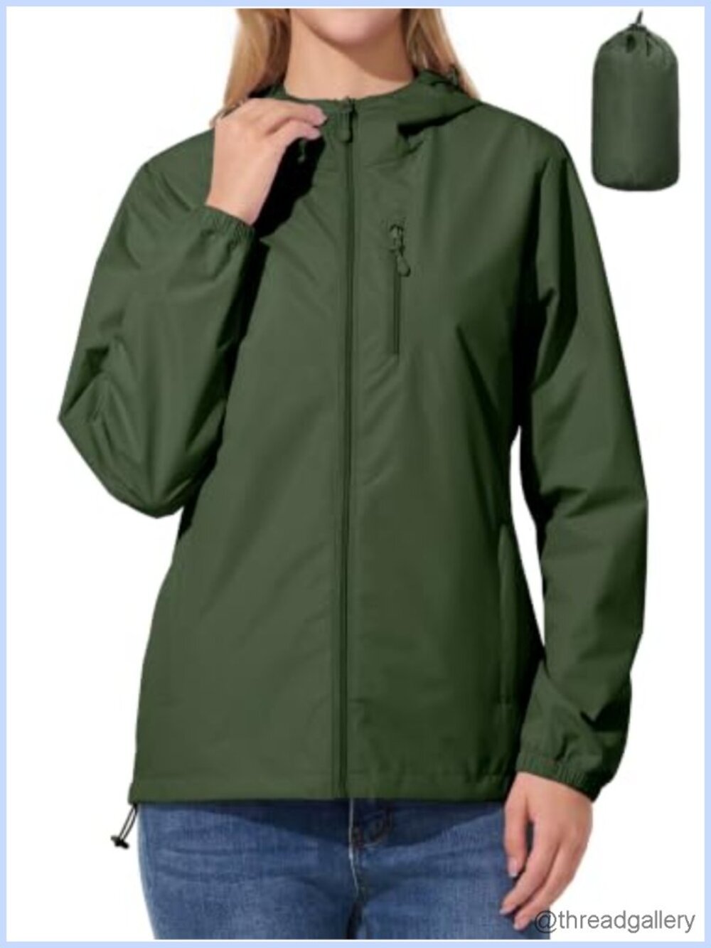 Waterproof Windproof Packable Rain Jacket Womens Cycling Hiking
